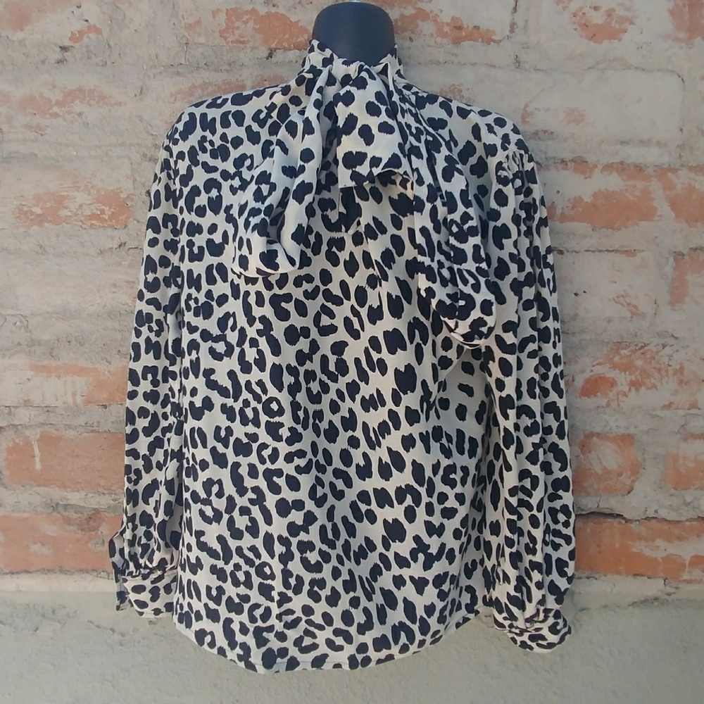 Vintage Lane's Silk Cheetah Print Blouse RAR!